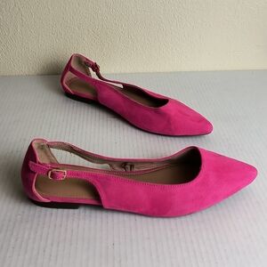 Old Navy Pink Flats Suede Slingback Shoes Size 10 Casual